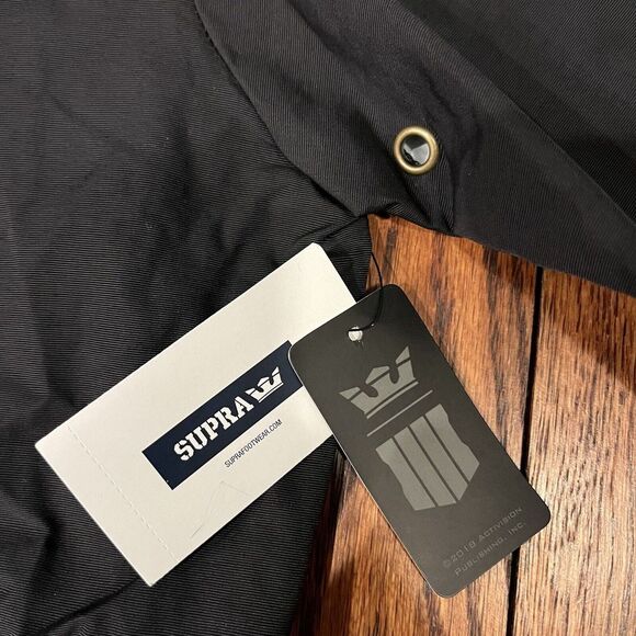 NWT Supra x Call Of Duty Black Opps Snap Windbreaker Coaches Jacket Black Men XL - Picture 9 of 14